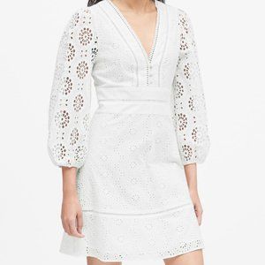 NWT Banana Republic Puff Sleeve Eyelet Dress Sz 6